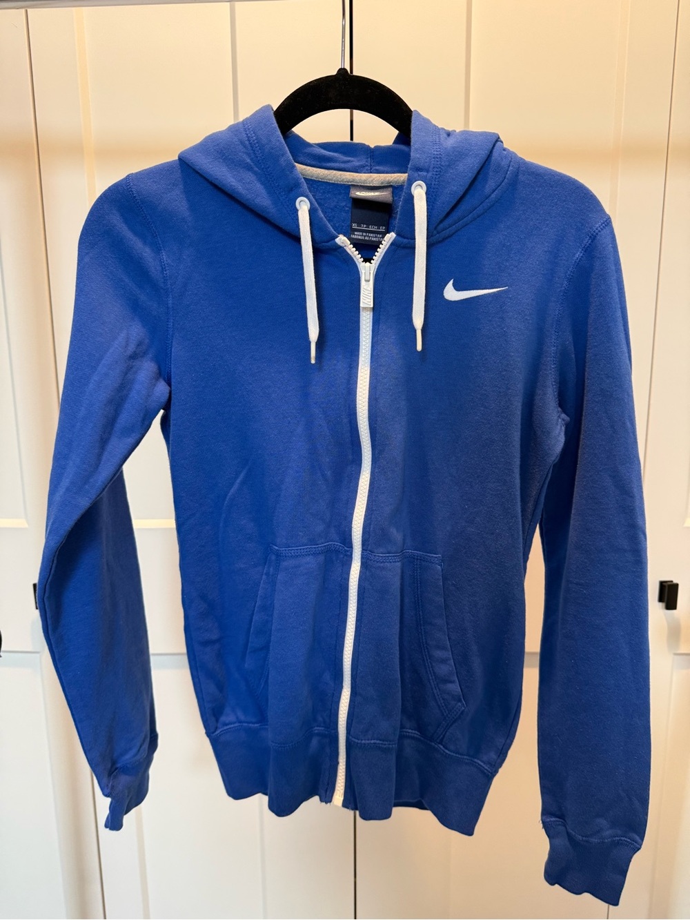 Nike Royal Blue Zip Hoodie with White Swoosh